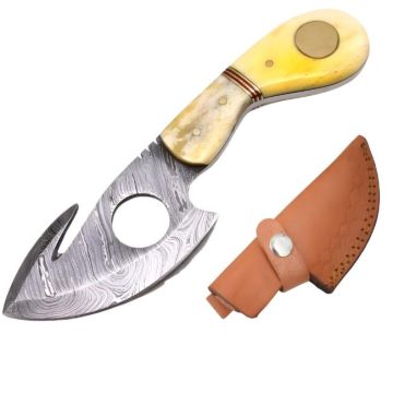 Wild Turkey Handmade Damascus Cat Skinner Knife DM-81B