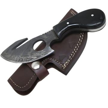 Wild Turkey Handmade Damascus Cat Skinner Knife DM-81H