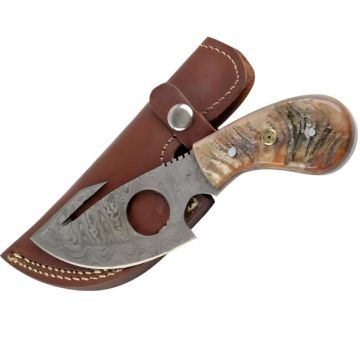 Wild Turkey Handmade Damascus Cat Skinner Knife DM-81R