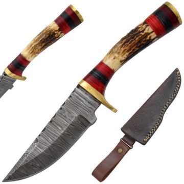 Old Ram Handmade Full Tang Damascus Steel Blade Hunting Knife