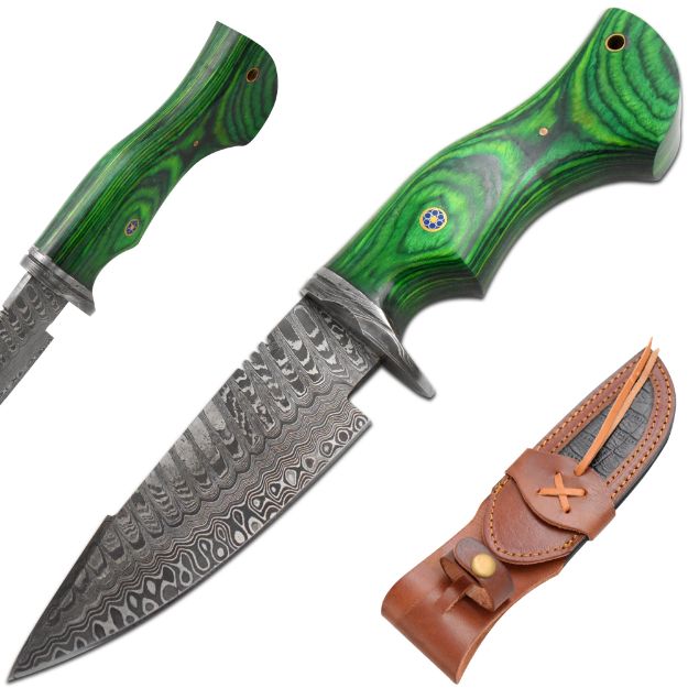 Old Ram Handmade Full Tang Damascus Steel Blade Hunting Knife