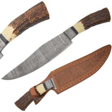 Old Ram Handmade Real Damascus Hunting Knife DM-OR-554