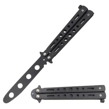 Snake Eye Tactical Training Butterfly Knife Black 5" Closed