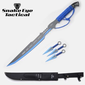 Snake Eye Tactical Ninja Sword With Throwing Knife Set