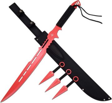 Snake Eye Tactical Ninja Sword With Throwing Knife Set