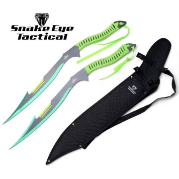 HK-121GN Snake Eye Fantasy Dual Ninja Swords With Nylon Sheath