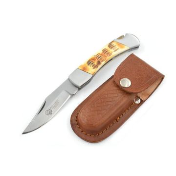 Wild Turkey Handmade Manual Folding Knife Burn Bone Handle
