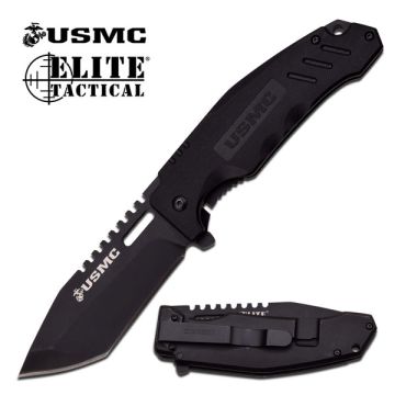 USMC BY ELITE TACTICAL M-2008BK FOLDING KNIFE 5" CLOSED