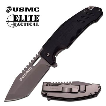 USMC BY ELITE TACTICAL M-2008GY FOLDING KNIFE 5" CLOSED