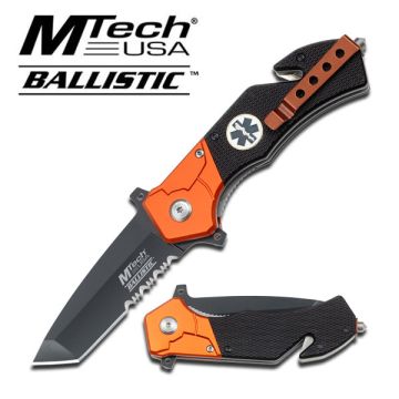 M Tech Ballistic EMS Heavy Duty Spring Assist Knife 4.75" Closed