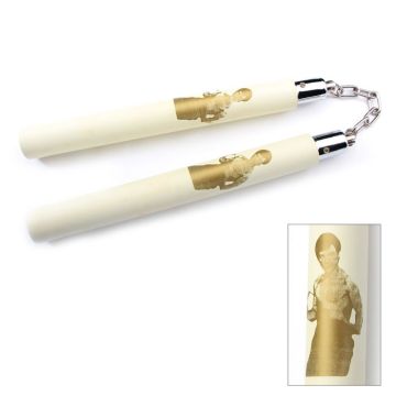 FOAM PADDED NUNCHAKU 12" OVERALL WHITE