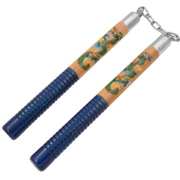 12.75" Green Dragon Round Nunchakus