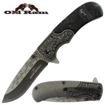 Old Ram Heavy Duty Spring Assist Knife OR-2096GY