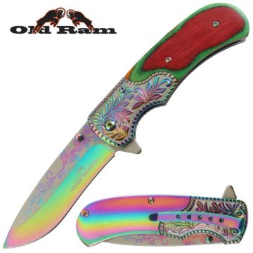 Old Ram Heavy Duty Spring Assist Knife OR-2096RBR
