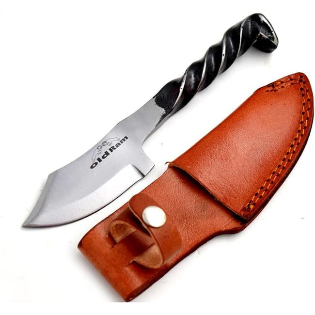 Old Ram Railroad Spike High Carbon Steel Blade Fix Blade Knife