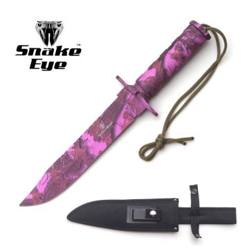 Snake Eye Tactical Outdoor Camo Survival Knife W/Case 13.5"
