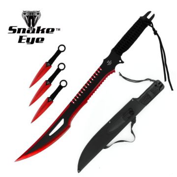Snake Eye Tactical Ninja Sword With Throwing Knife Set SE-027RD-SET