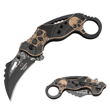 Snake Eye Tactical Karambit Spring Assist Knife 4.5" Closed