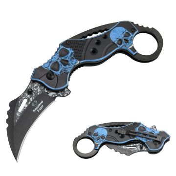 Snake Eye Tactical Karambit Spring Assist Knife 4.5" Closed
