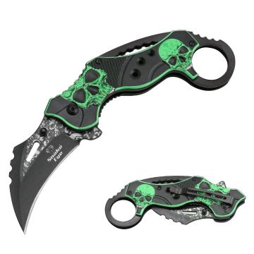 Snake Eye Tactical Karambit Spring Assist Knife 4.5" Closed