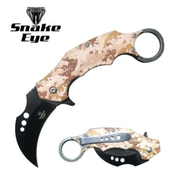 Snake Eye Tactical Karambit Spring Assist Knife 5" Closed