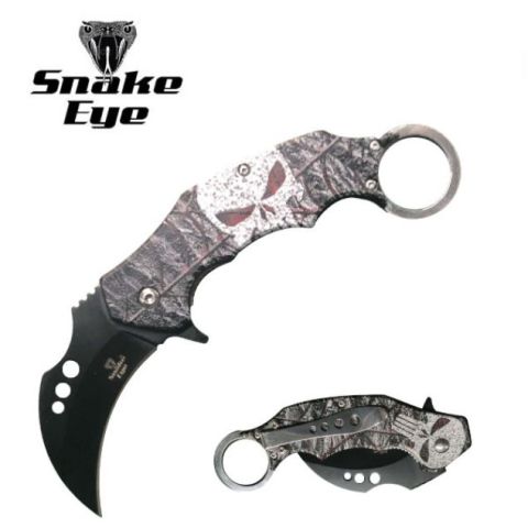 Snake Eye Tactical Karambit Spring Assist Knife 5" Closed