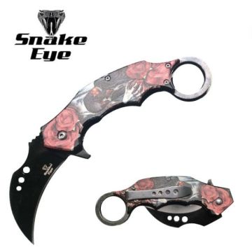 Snake Eye Tactical Karambit Spring Assist Knife 5" Closed