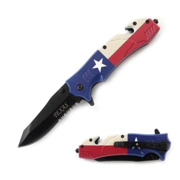 Snake Eye Tactical Spring Assist Knife 5" Closed Texas