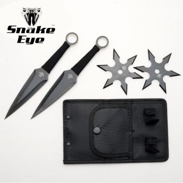 Snake Eye Tactical Throwing Knife & Star Set SE-0703BK-2SET