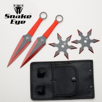Snake Eye Tactical Throwing Knife & Star Set SE-0703RD-2SET