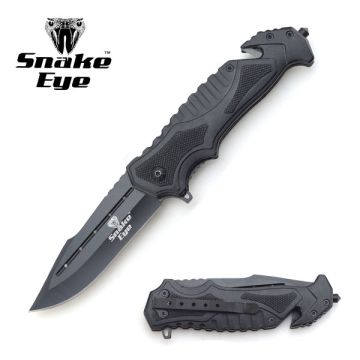 Snake Eye Tactical Spring Assist Rescue Style Knife SE-1031BK