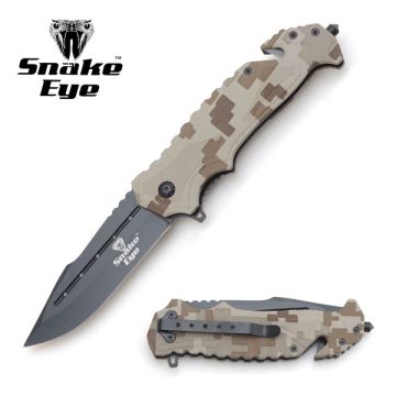 Snake Eye Tactical Spring Assist Rescue Style Knife SE-1031MACM