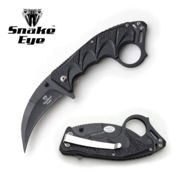 Snake Eye Tactical Karambit Spring Assist Knife 4.5" Closed