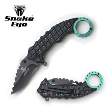 Snake Eye Tactical Karambit Style Spring Assist Knife SE-1128GN