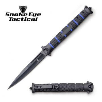 Snake Eye Tactical Stiletto Style Spring Assist Knife