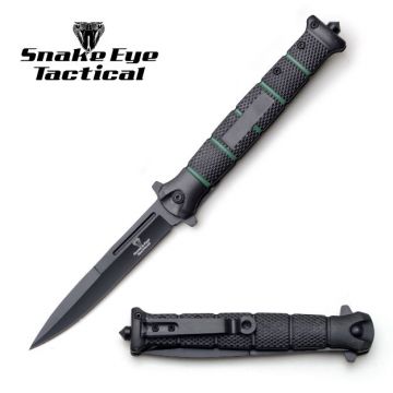 Snake Eye Tactical Stiletto Style Spring Assist Knife