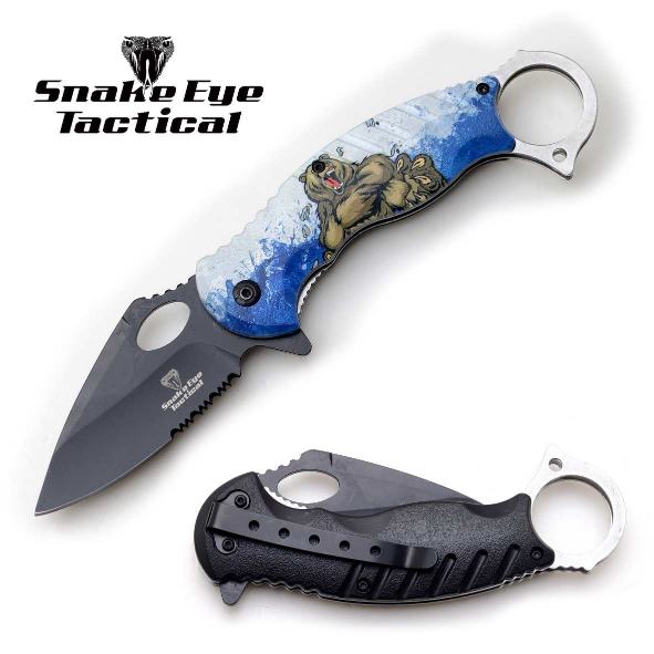 Snake Eye Tactical Karambit Tactical Spring Assist 5" Closed
