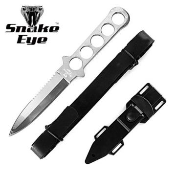 Snake Eye Tactical Heavy Duty Fix Blade Silver Diving Knife.