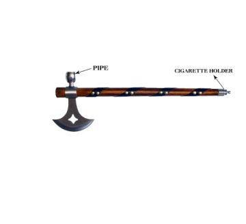 Snake Eye Native America Peace Pipe Tomahawk Axe 18"