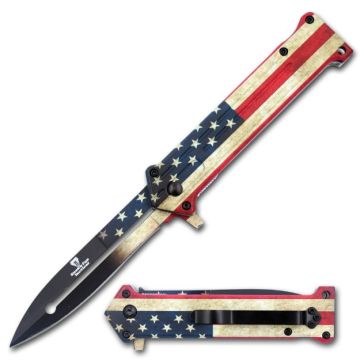 USA Flag Spring Assist Knife SE-457USA