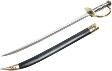 28" Pirates of Caribbean Cutlass Sword Bow Guard Saber with Scab