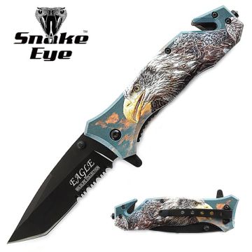 Snake Eye Tactical Rescue Style Spring Assist Folding Knife SE-5002EG