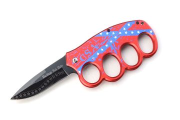 " C S A " Action Assist Knuckle Knife 4.5" Closed with Clip