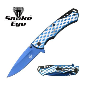 Snake Eye Tactical Hearts Engrave Spring Assist Knife SE-5217BL