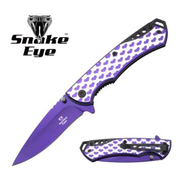 Snake Eye Tactical Hearts Engrave Spring Assist Knife SE-5217PP