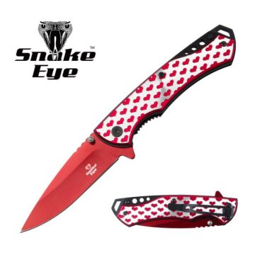 Snake Eye Tactical Hearts Engrave Spring Assist Knife SE-5217RD