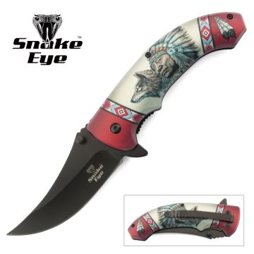 Snake Eye Tactical Spring Assist Knife 4.75" Closed