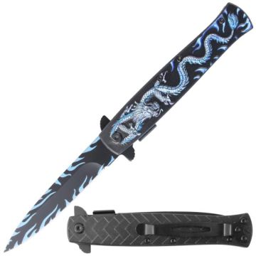 Snake Eye Tactical Stiletto Style Spring Assist Knife SE-5325BL