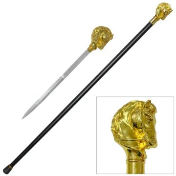 37" Horse Shape Walking cane with Hidden Sword