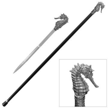37" Sea Horse Shape Walking cane with Hidden Sword